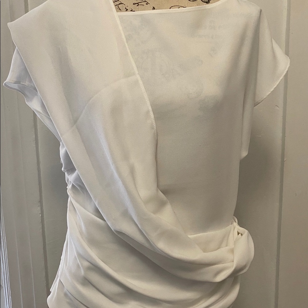 New York & Co white top with sash Eva Mendes